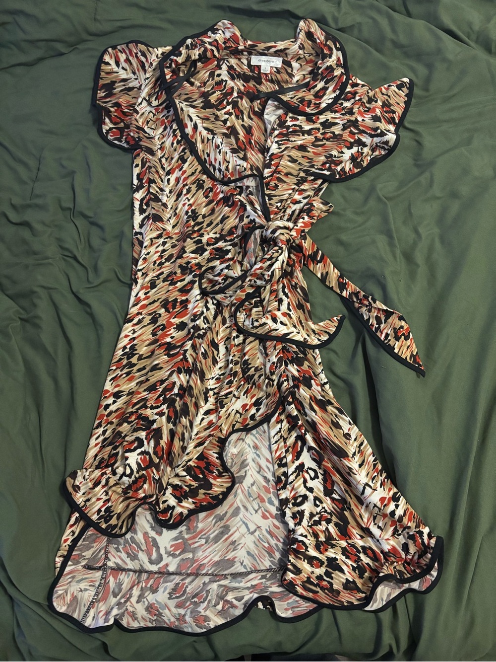 Women's Multicolor Ruffle Wrap Dress